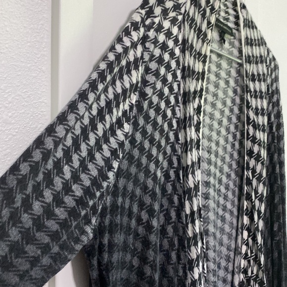 💜HOST PICK💜Lane Bryant Houndstooth Ombré Shark Bite Hem Open Drape Sweater - Picture 8 of 10